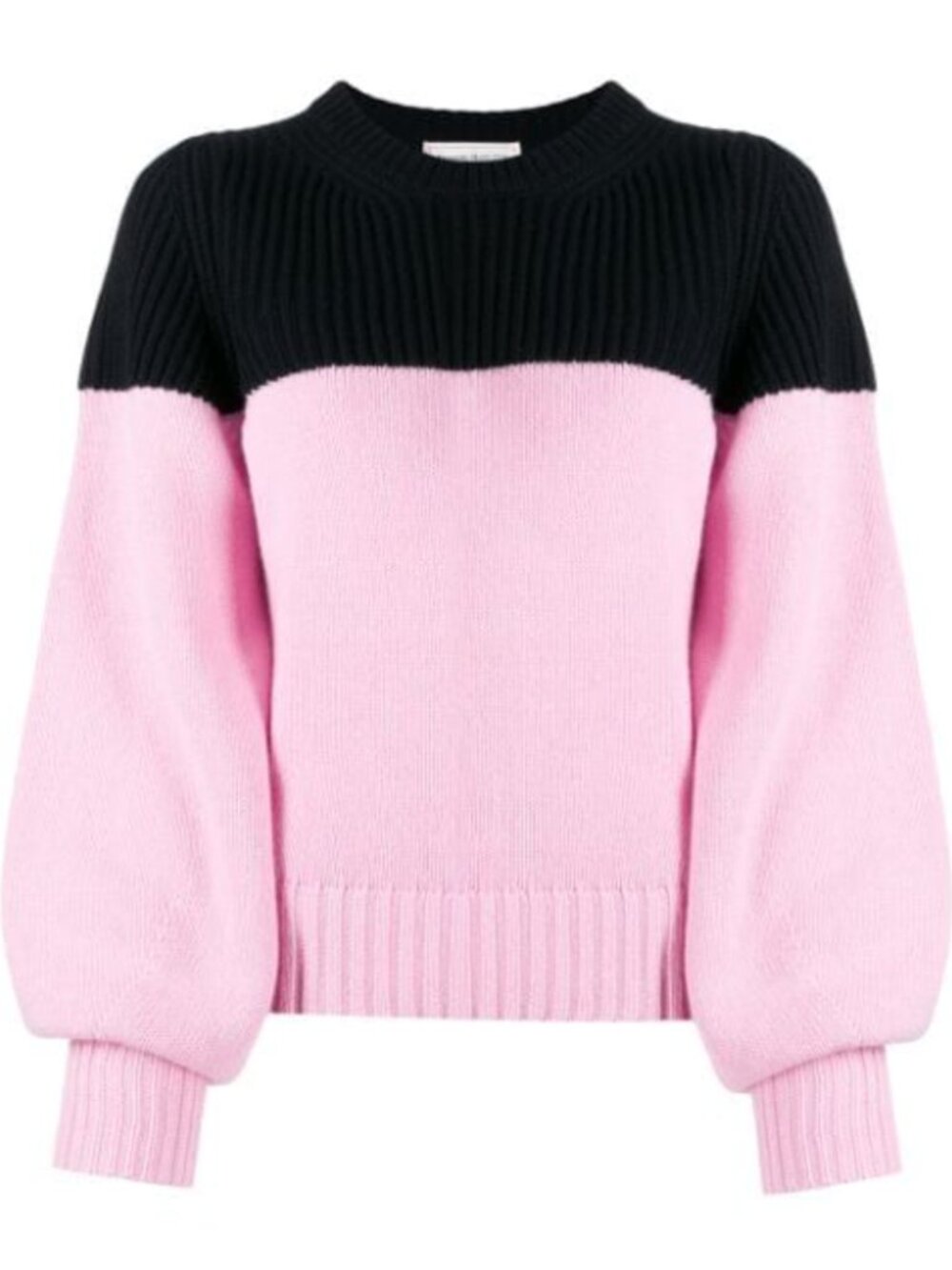 $1440 Alexander McQueen Black Pink Cashmere Knit Pullover Sweater size Small